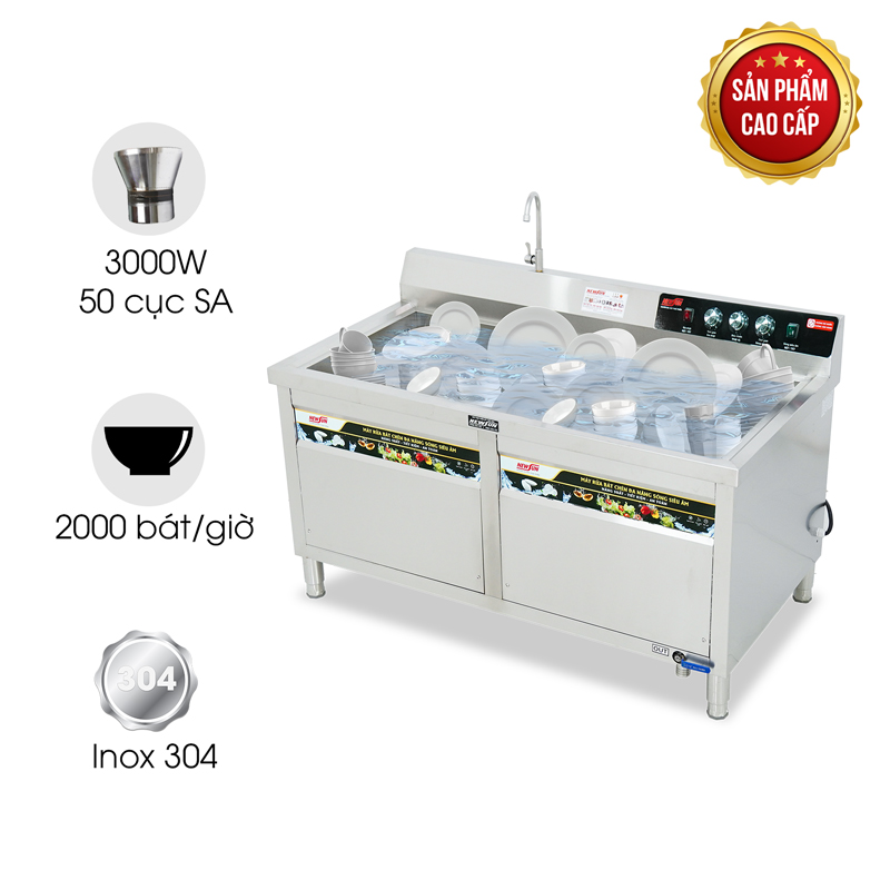 Máy rửa bát siêu âm cao cấp MRS-1500SS (chậu đơn)