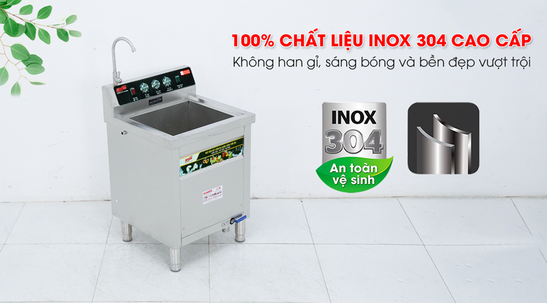 Chất liệu 100% inox 304 dày dặn, siêu bền 