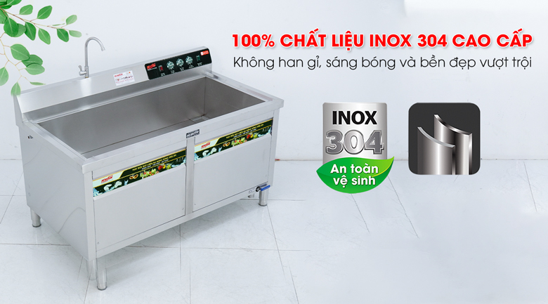 Chất liệu inox 304 cao cấp, siêu bền bỉ