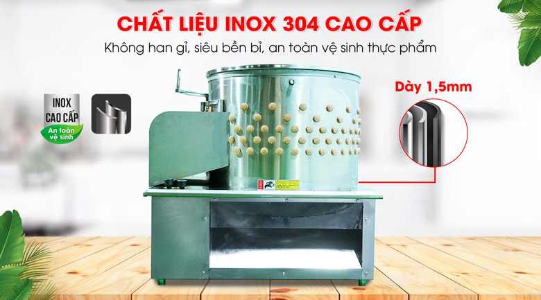 Chất liệu inox 304 cao cấp siêu bền bỉ