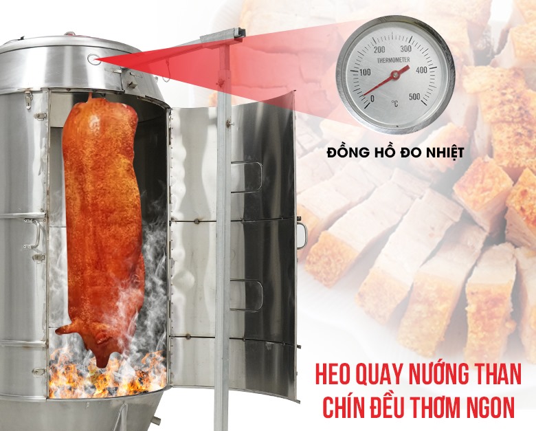 Theo dõi nhiệt độ chính xác, quay heo chín đều thơm ngon