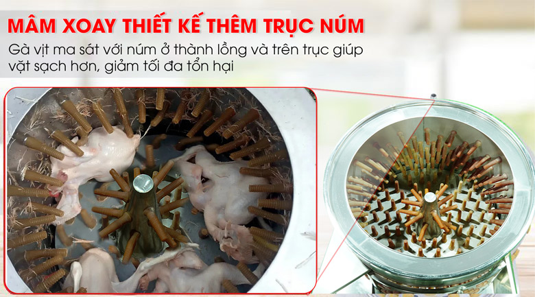 Mâm xoay thiết kế thêm trục núm