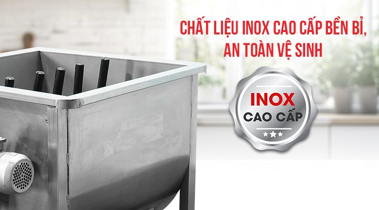 Chất liệu inox cao cấp bền bỉ, hạn chế han gỉ, an toàn vệ sinh