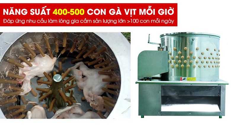 Năng suất 400-500 con gà vịt mỗi giờ