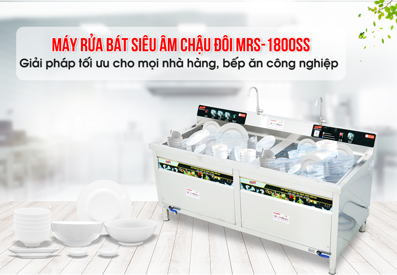 Máy rửa bát siêu âm chậu đôi MRS-1800SS