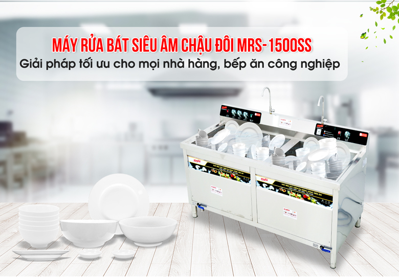 Máy rửa bát sóng siêu âm chậu đôi MRS-1500SS