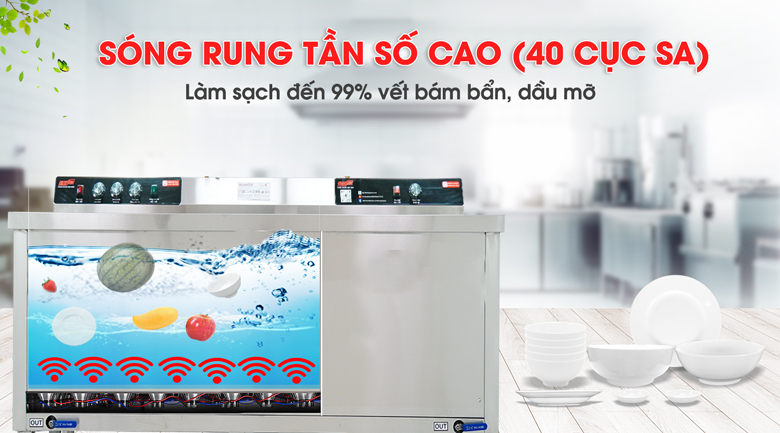 Công nghệ sóng rung tần số cao rửa bát sạch 99%