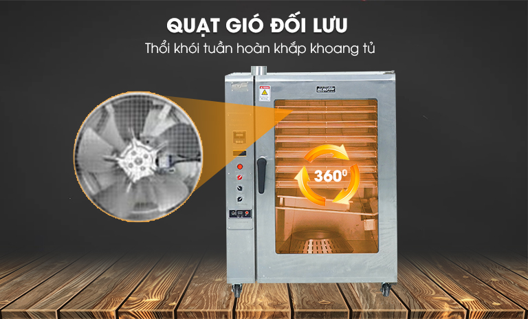 Quạt gió đối lưu tuần hoàn khắp khoang tủ