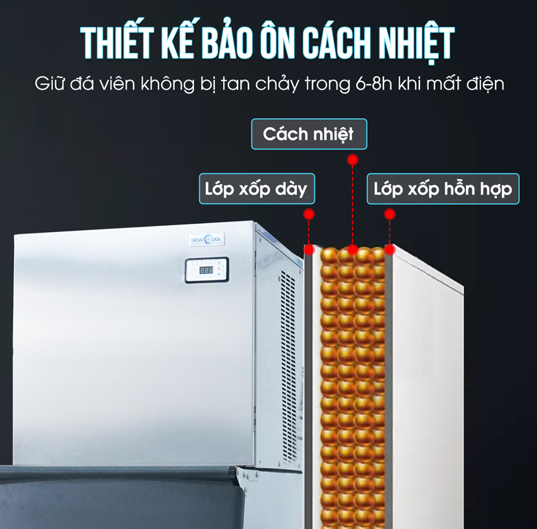 Thiết kế bảo ôn cách nhiệt bảo quản đá viên tốt