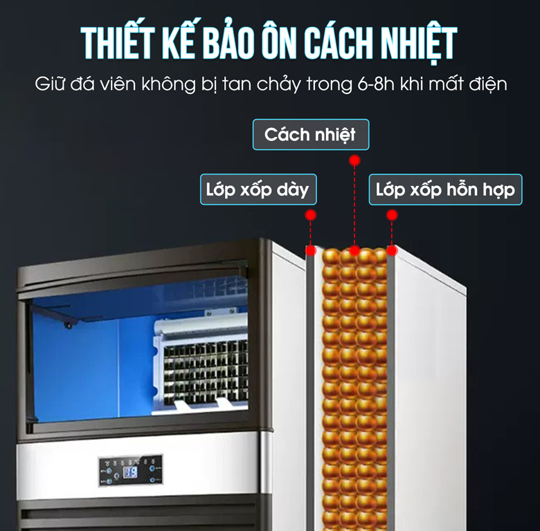 Thiết kế bảo ôn cách nhiệt bảo quản đá viên tốt