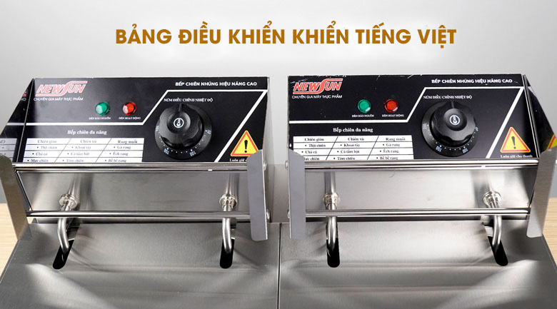 Bảng điều khiển tiếng việt dễ dàng điều chỉnh thời gian, nhiệt độ