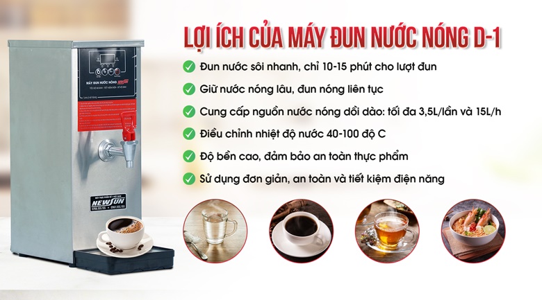 Lợi ích khi sử dụng máy đun nước nóng tự động D-1