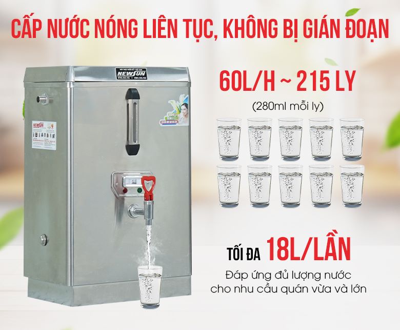 Cấp nước nóng liên tục, không bị gián đoạn