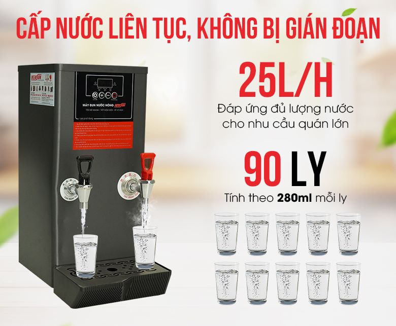 Cấp nước nóng liên tục, không bị gián đoạn