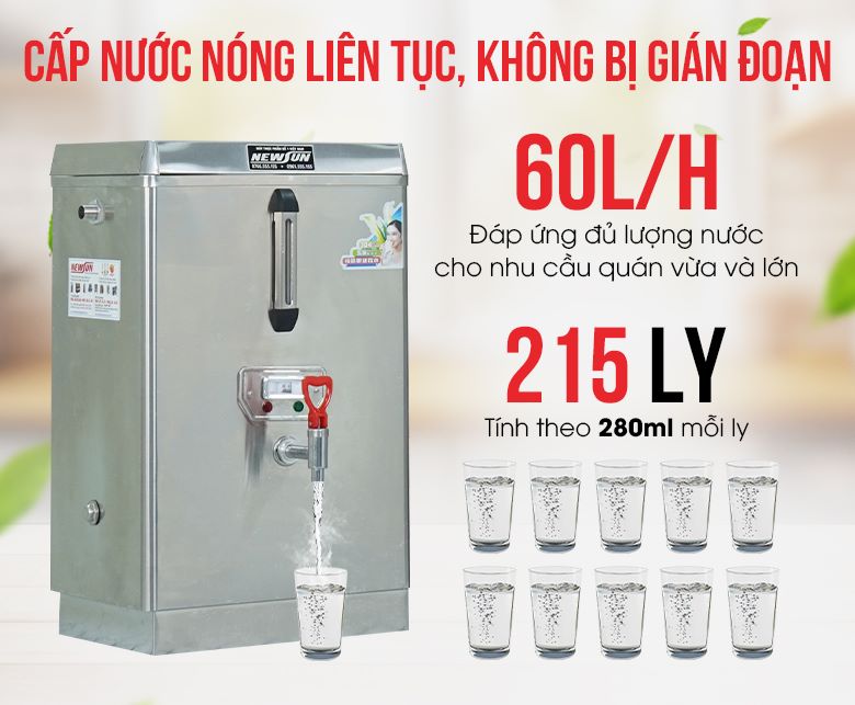 Cấp nước nóng liên tục, không bị gián đoạn