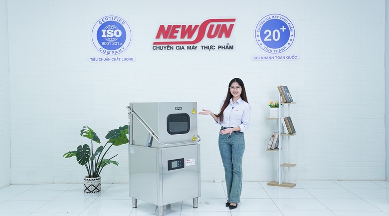 Thực tế máy rửa bát công nghiệp nắp lật HHB-7600