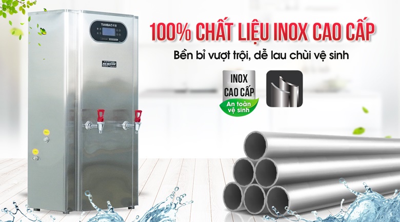 Chất liệu inox cao cấp, sáng bóng, bền đẹp và dễ lau chùi vệ sinh