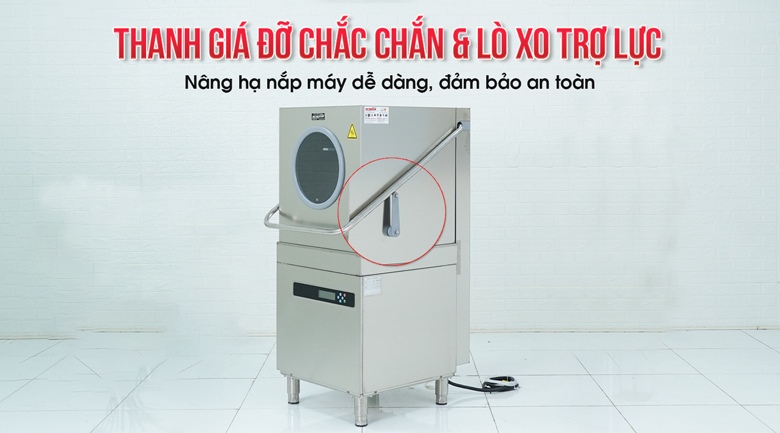 Hệ thống thanh giá đỡ và lò xo trợ lực, nâng hạ nắp máy dễ dàng