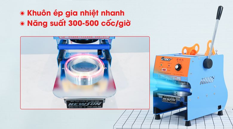 Năng suất của máy lên tới 500 cốc/giờ