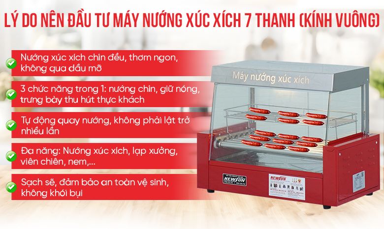 Lý do nên đầu tư máy nướng xúc xích 7 thanh