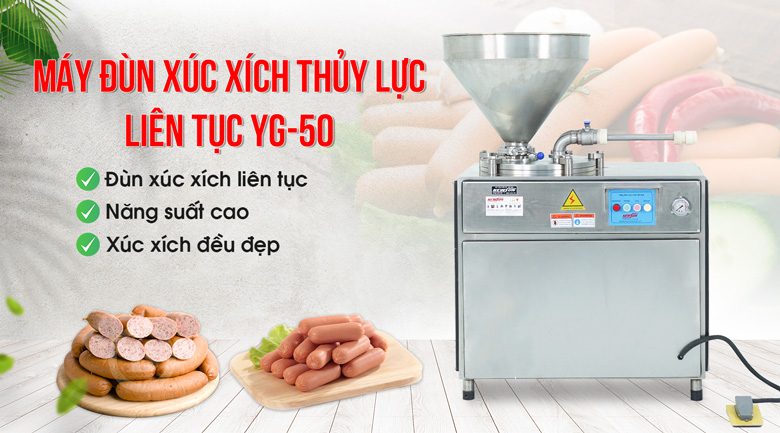 Máy đùn xúc xích thủy lực liên tục YG-50