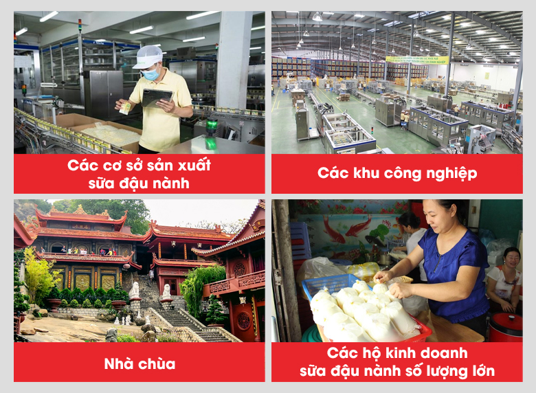 Các đơn vị phù hợp sử dụng bộ máy làm sữa đậu, đậu phụ