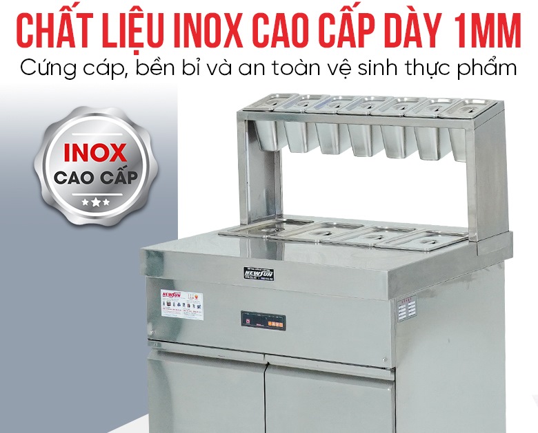 Chất liệu inox cao cấp, dày 1mm