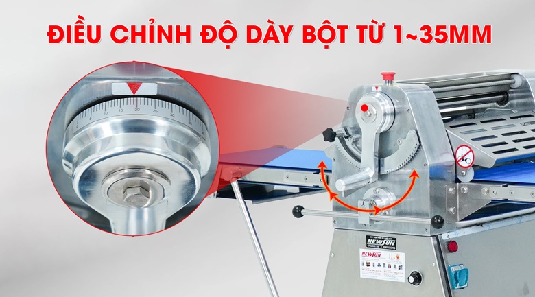 Điều chỉnh độ dày bột linh hoạt từ 1~35mm