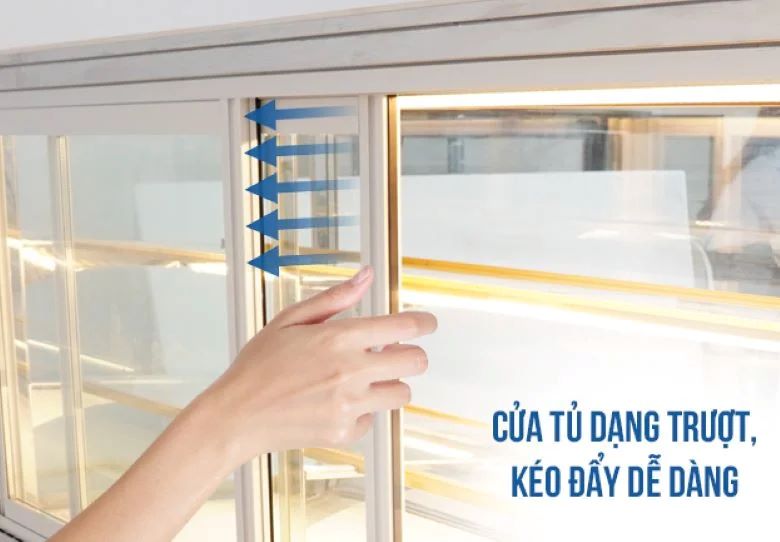 Cửa tủ dạng trượt, kéo đẩy dễ dàng