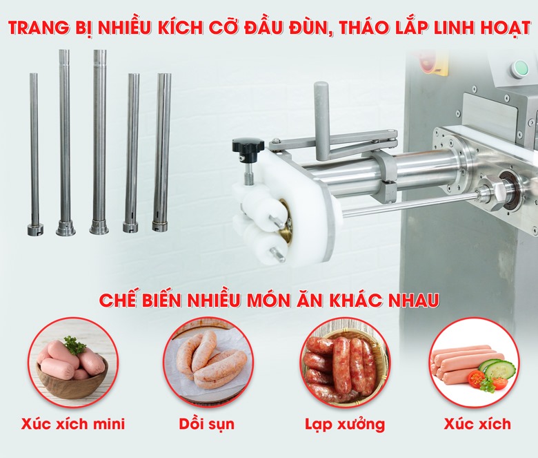 Đa dạng kích cỡ đầu đùn, chế biến nhiều món ăn ngon