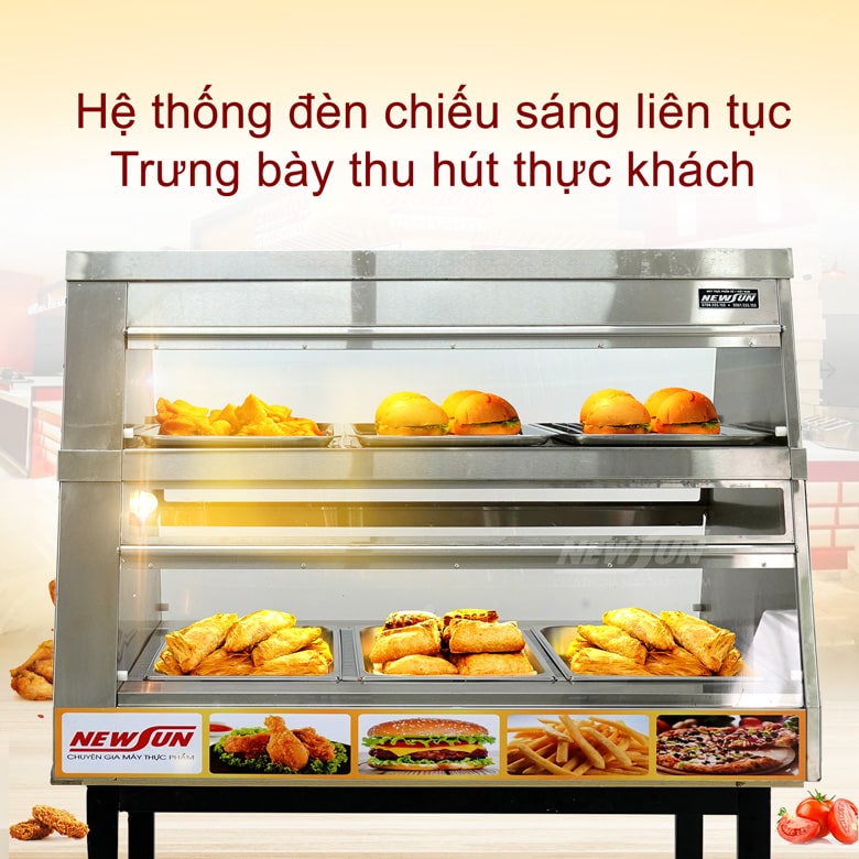 Đèn chiếu sáng liên tục, thu hút thực khách