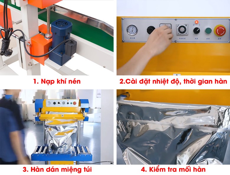 Các bước sử dụng máy hàn miệng túi khí nén QF-600L/S