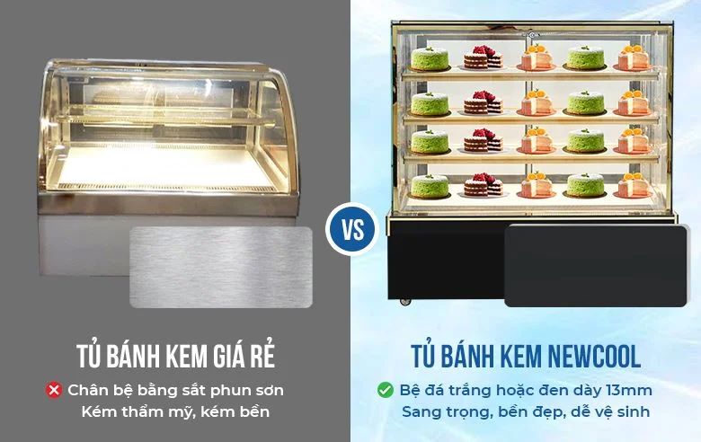 Tủ bánh kem NEWCOOL và tủ bánh kem giá rẻ trên thị trường