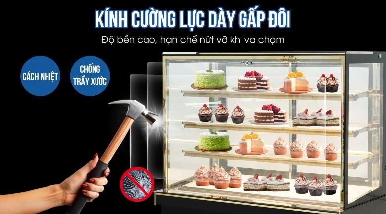 Kính cường lực dày gấp đôi, độ bền cao, hạn chế nứt vỡ