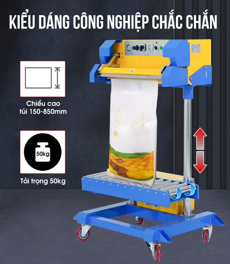 Kiểu dáng đứng chắc chắn, điều chỉnh được chiều cao bàn kê sản phẩm