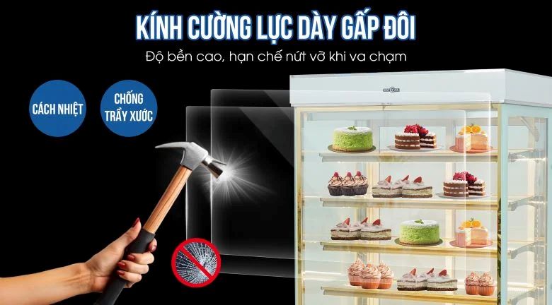 Kính cường lực dày dặn, độ bền cao, hạn chế nứt vỡ khi va chạm