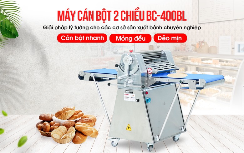 Máy cán bột 2 chiều BC-400BL (Inox) NEWSUN