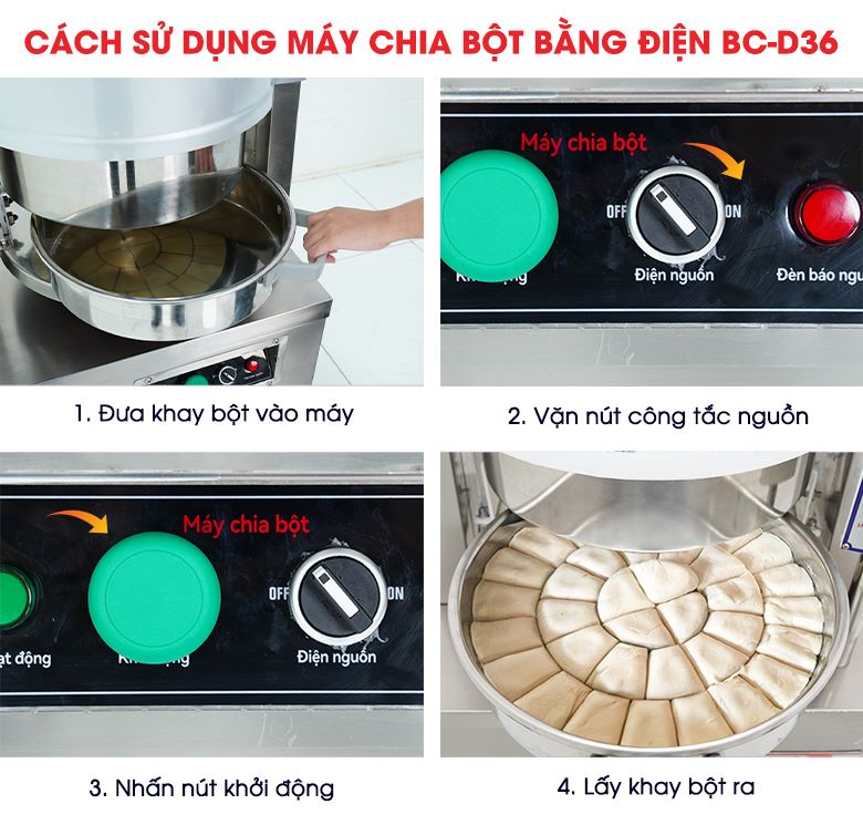 Cách sử dụng máy chia bột bằng điện BC-D36