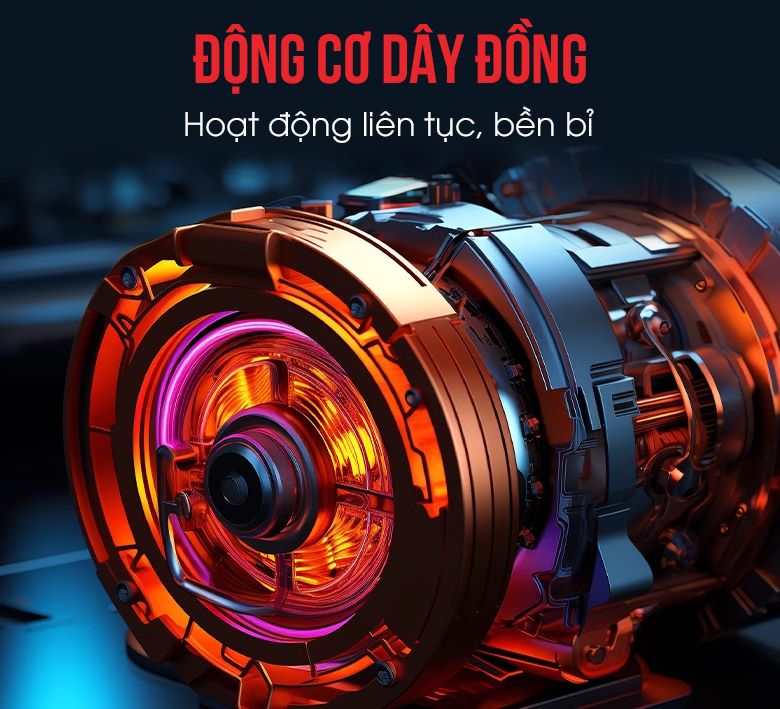 Động cơ dây đồng mới 100%, hoạt động liên tục, bền bỉ