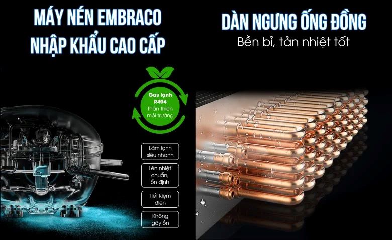 Máy nén Embraco nhập khẩu, dàn ngưng ống đồng