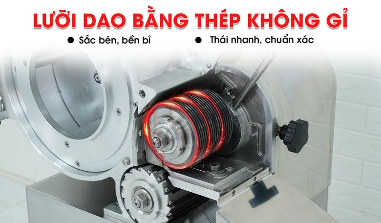 Lưỡi dao bằng thép không gỉ cho khả năng thái nhanh, chuẩn xác, sắc bén