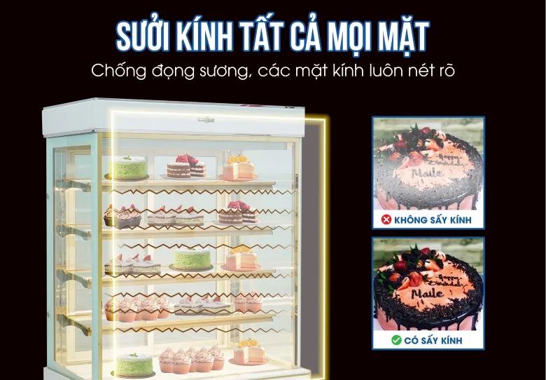 Công nghệ sưởi kính tất cả mọi mặt, chống đọng sương