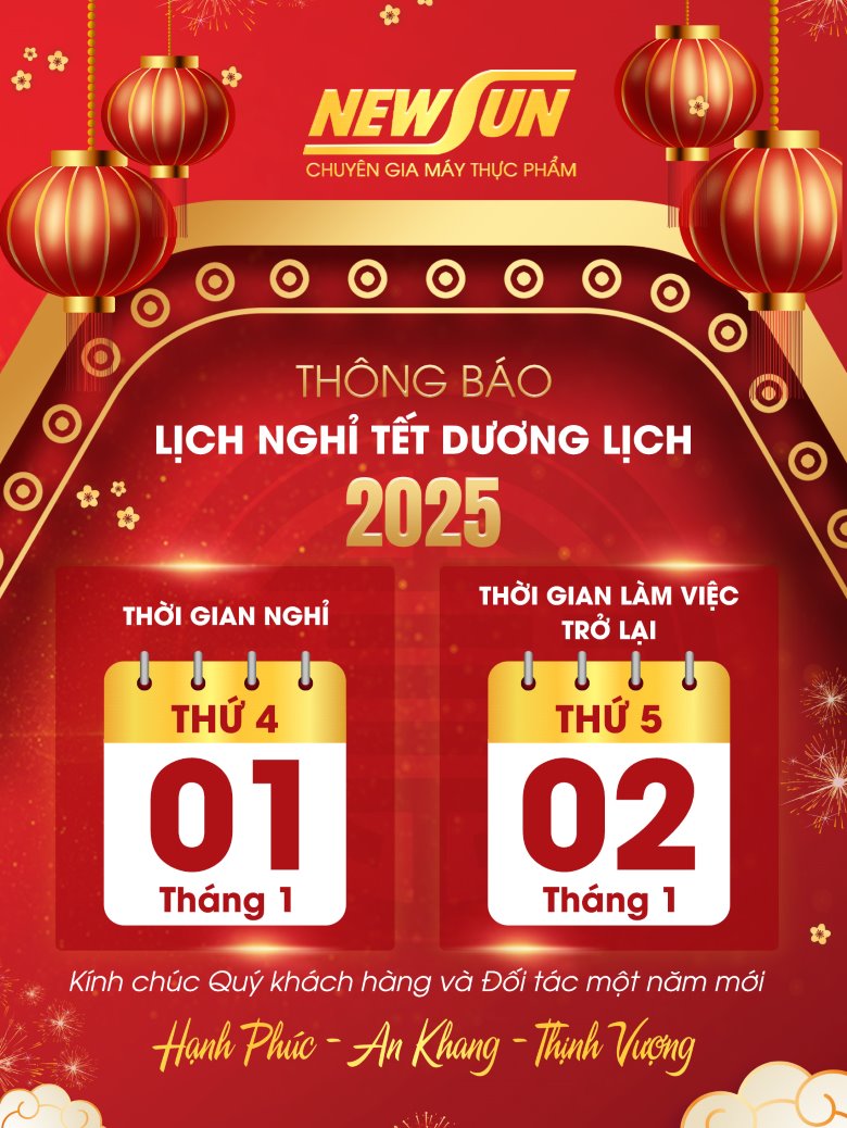 NEWSUN Thông Báo Lịch Nghỉ Tết Dương 2025