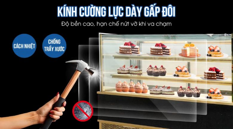 Kính cường lực dày gấp đôi, đảm bảo độ bền cao