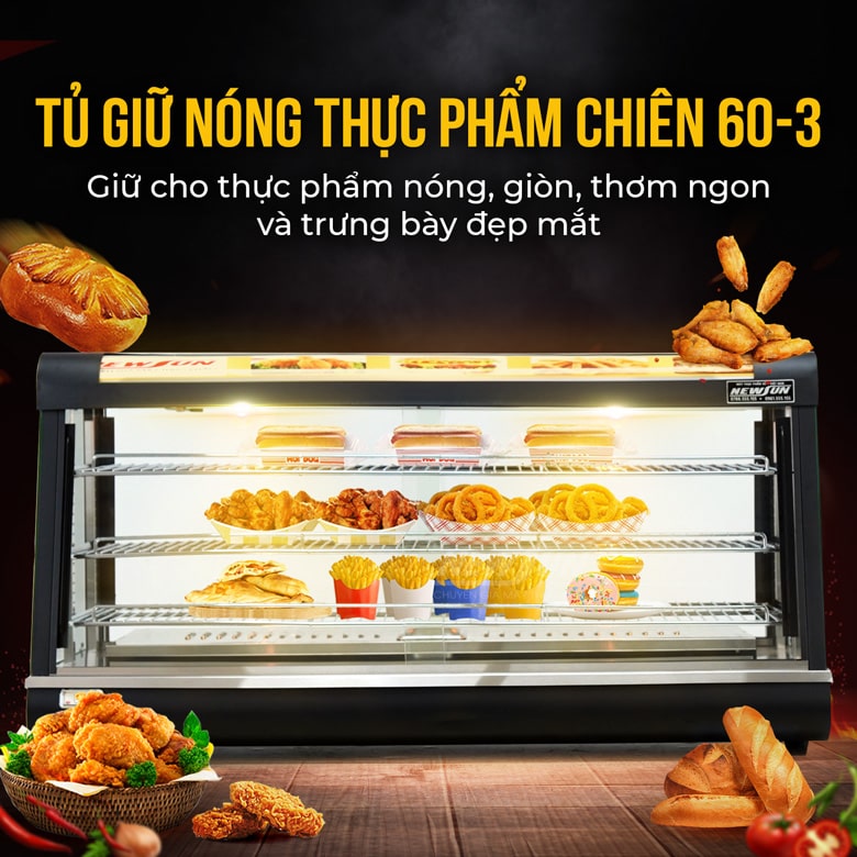 Review chi tiết mẫu tủ giữ nóng thức ăn HW-60-3