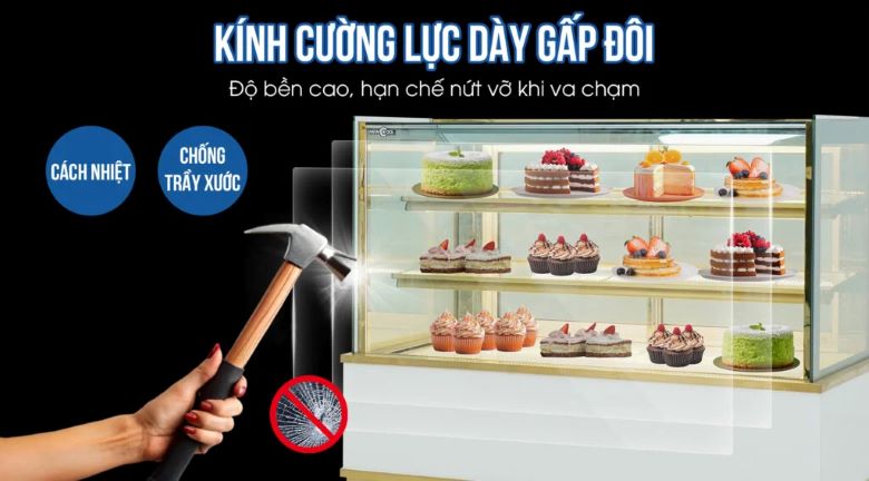 Kính cường lực dày gấp đôi, đảm bảo độ bền cao