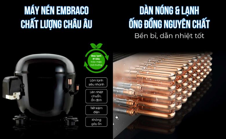 Máy nén Embraco và dàn nóng, lạnh chất lượng cao