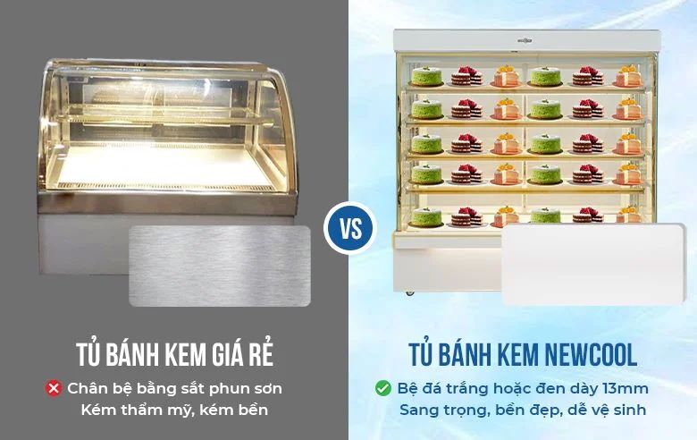 Tủ bánh kem giá rẻ và tủ bánh kem NEWCOOL