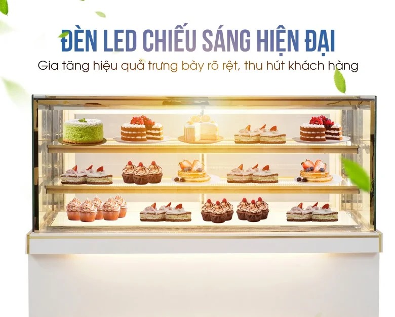 Những chiếc bánh như được "rát vàng" trở nên lung linh, hấp dẫn hơn dưới ánh đèn LED