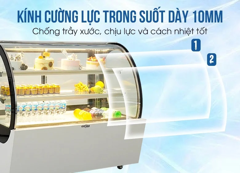 Mặt kính cong độc đáo, trong suốt và dày dặn